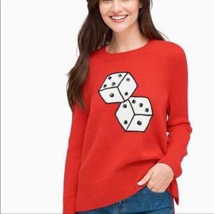 Kate Spade Fuzzy Alpaca Wool Dice Sweater XL